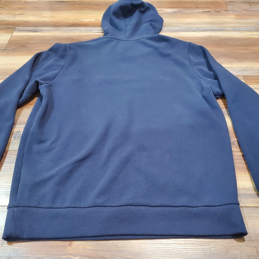 Under Armour Mens Size M Rival Terry Waffle Knit Thermal Hoodie Navy Blue Loose - Picture 11 of 11